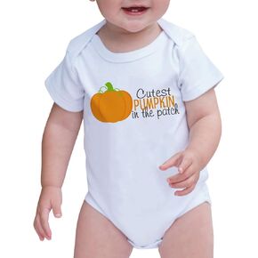 7 ate 9 Apparel Baby's Cutest Pumpkin Halloween Onepiece