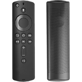 Black Protective Case 5.9 Inch Cover Soft Silicone Skin Sleeve Shockproof Anti-Slip Replacement for Amazon Fire TV Stick 4K Remote Control Remote Controls (Electronics) Accessories