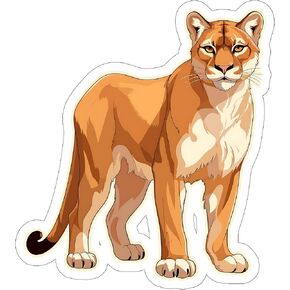 Cougar Sticker Vintage Weatherproof Decal Vinyl Small Waterproof for Water Bottle Mug Passport Book Scrapbook Notebook Laptop Tumbler Skateboard Computer Phone Size 4" Funny Gift ID44990