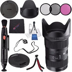Sigma 18-35mm f/1.8 DC HSM Art Lens for Nikon F #210306 + 72mm 3 Piece Filter Kit + Lens Pen Cleaner + Microfiber Cleaning Cloth + Flexible Tripod Bundle (International Model No Warranty)