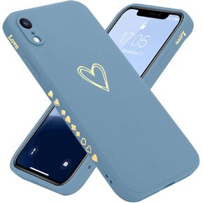 Teageo Compatible with iPhone Xr Case 6.1 inch for Women Girls, Cute Luxury Love Heart [Soft Anti-Scratch Full Camera Lens Protective Cover] Silicone Girly Shockproof Phone Case for iPhone Xr-Purple