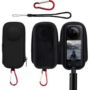 Hard Carrying Case for Insta360 X3 Portable Surface Waterproof Mini Storage Bag Lens Protector Cover with Wrist Strap for Insta360 ONE X/X2/X3 Action Camera Travel Accessories