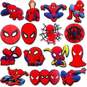 15/16Pcs Superhero Shoe Charms Fits for Croc Clog Sandals Shoes Decoration, Cartoon Accessories Charms for Kid Boy Girl Party Favor Gifts