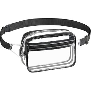 MoKo Clear Bag Stadium Approved 2Pack, Clear Crossbody Bag Purse Waterproof PVC Pocket with Detachable Strap for Sports Events, Concerts, Festivals