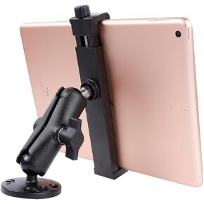 Aluminum Car Tablet Holder with Heavy Duty Drill Base, Compatible with iPad Pro/Mini/Samsung Galaxy Tab and Other 6.5"-13" Tablets, Tablet Mount for Truck, Vehicle, Dashboard, Desktop,Wall