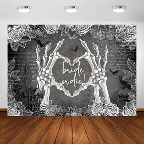 Avezano Bride Or Die Bachelorette Party Decorations Till Death Do Us Part Bridal Shower Gothic Wedding Engagement Party Decor Photoshoot Photo Booth Backdorps (7x5ft)