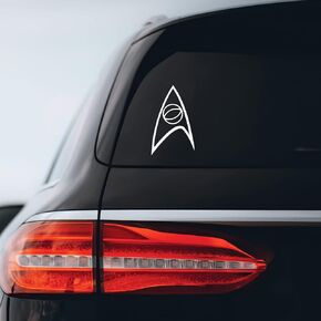 ملصق Starfleet Science Insignia للكمبيوتر المحمول للسيارة مقاس 3 × 5 بوصة (أبيض)