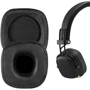Replacement Ear Pads for Marshall Major III Wireless On-Ear Headphones, Major 3 Soft Foam Ear Cushions Cover Cup, Protein Leather Earpad Earmuffs, Black