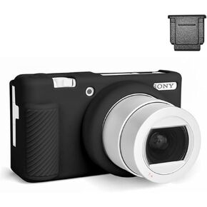 Ydoudou ZV-1F ZV1F Case, Soft Silicone Protective Case & Hot Shoe Cover for Sony ZV1F/ZV-1 II/ZV-1 Mark II Vlog Camera, Anti-Scratch ZV-1M2 Camera Case Cover - White Pink