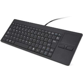Yoidesu 82-Key USB Wired Keyboard with Built-in Touchpad HUB Port Ultra Thin Mute Keyboard for Desktop, Computer Ergonomic