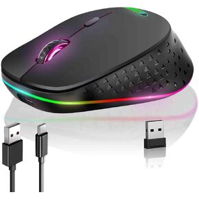 UrbanX Dual-Mode Wireless Mouse - Bluetooth & 2.4GHz Connectivity - Rechargeable, Energy-Efficient Design for Apple - MacBook Air 15" Laptop (Latest Model), PC, Mac, i-Pad - Black
