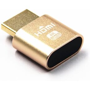 HDMI DDC EDID Dummy Plug,[3840x2160@60Hz New Generation] VGA Virtual Display Adapter Headless Ghost Display Emulator Lock Plate for Ethereum ETH ZEC BTC Mining