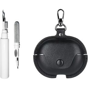[3 in 1] TSVSXS Case Compatible with Samsung Galaxy Buds3 Pro/Galaxy Buds3(2024) with Cleaning Kit & Keychain, PU Leather Shockproof Protective Cover for Galaxy Buds 3 Pro