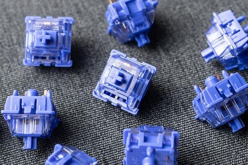 GATERON CJ Keyboard Switches, China Joy Light Dark Blue Purple Custom 5 Pin Through-Hole LED Linear Key Switches (35 PCS) (Light Blue Purple) in Kuwait