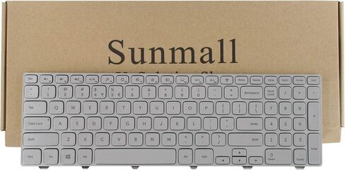 لوحة مفاتيح بديلة جديدة للكمبيوتر المحمول مع إضاءة خلفية وإطار متوافقة مع سلسلة Dell Inspiron 15 7000 7537 P36F بتصميم أمريكي فضي in Saudi Arabia
