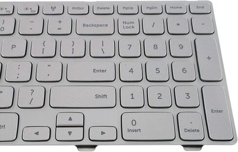 لوحة مفاتيح بديلة جديدة للكمبيوتر المحمول مع إضاءة خلفية وإطار متوافقة مع سلسلة Dell Inspiron 15 7000 7537 P36F بتصميم أمريكي فضي in Saudi Arabia