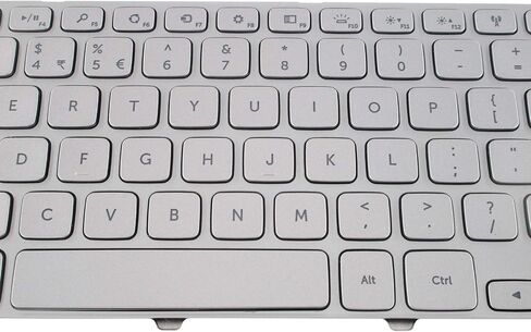 لوحة مفاتيح بديلة جديدة للكمبيوتر المحمول مع إضاءة خلفية وإطار متوافقة مع سلسلة Dell Inspiron 15 7000 7537 P36F بتصميم أمريكي فضي in Saudi Arabia
