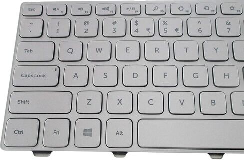 لوحة مفاتيح بديلة جديدة للكمبيوتر المحمول مع إضاءة خلفية وإطار متوافقة مع سلسلة Dell Inspiron 15 7000 7537 P36F بتصميم أمريكي فضي in Saudi Arabia