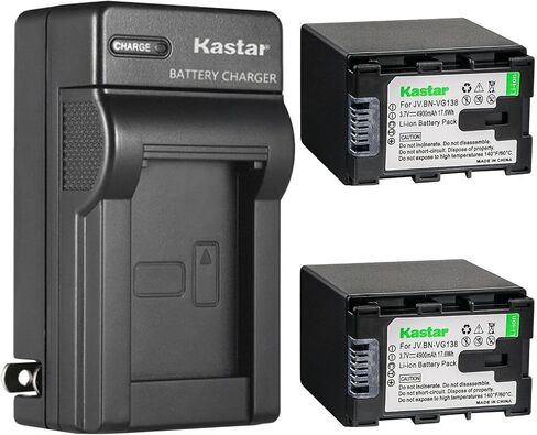 Kastar 4-Pack Battery and AC Wall Charger Replacement for JVC GZ-HD750 GZ-HD760 GZ-VX810 GZ-VX815 GZ-MS230BUS GZ-MS230RU GZ-MS230RUC GZ-MS230RUS GZ-MS230U GZ-MS237-S GZ-MS240 GZ-MS240AUS GZ-EX210 in Saudi Arabia