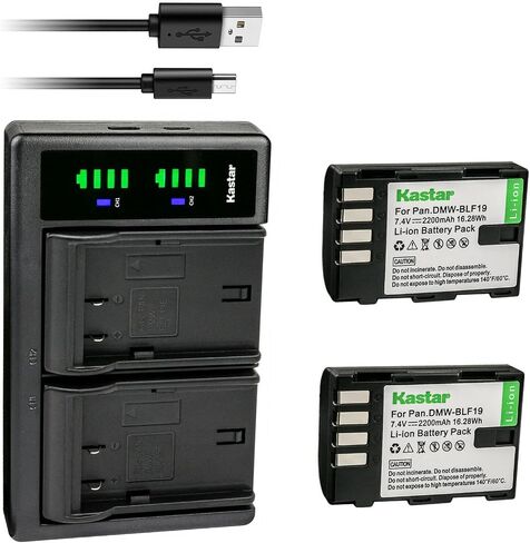 Kastar 2-Pack Battery and LTD2 USB Charger Replacement for Panasonic DMW-BLF19, DMW-BLF19E, DMW-BLF19PP, DMC-643 Battery, Panasonic DMW-BTC10, DMW-BTC10E, DMW-BTC10G, DMW-BTC10PP Charger in Saudi Arabia