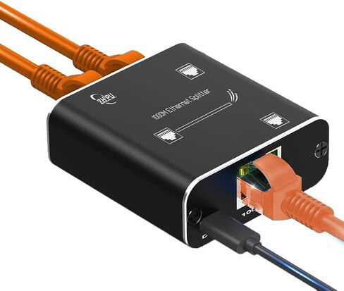 Ethernet Splitter 1 in 2 Out High Speed 1000Mbps RJ45 Ethernet Splitter LAN Splitter,Gigabit Internet Splitter with USB Power Cable for Cat5/5e/6/7/8 Cable in Saudi Arabia