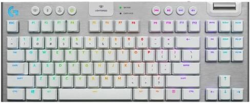 مجموعة لوحة مفاتيح الألعاب الميكانيكية Logitech G915 TKL Tenkeyless Lightspeed Wireless RGB الميكانيكية (أبيض) مع ماوس الألعاب اللاسلكي Logitech G502 X Lightspeed (أبيض) ومحور USB 3.0 بأربعة منافذ (3 عناصر) in Saudi Arabia