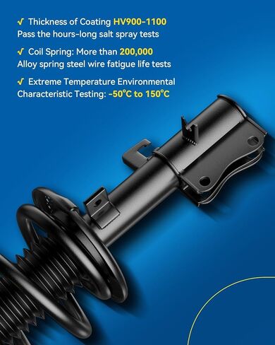 PHILTOP Front Complete Struts Shock absorber fits Corolla 2009 2010 2011 2012 2013, Matrix 2011 2012 2013 472597 472598 Struts with Coil Spring Assemblies Set of 2 SAA668 in Saudi Arabia
