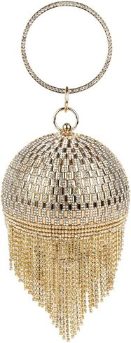 Lanpet المرأة الكرة المستديرة الكريستال مساء مخلب المحفظة شرابة حقائب حفلات الزفاف in Kuwait