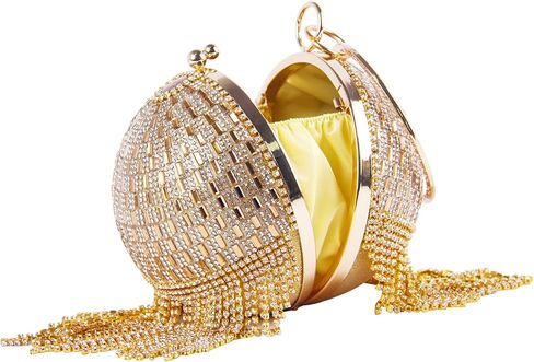 Lanpet المرأة الكرة المستديرة الكريستال مساء مخلب المحفظة شرابة حقائب حفلات الزفاف in Kuwait