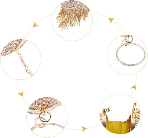 Lanpet المرأة الكرة المستديرة الكريستال مساء مخلب المحفظة شرابة حقائب حفلات الزفاف in Kuwait