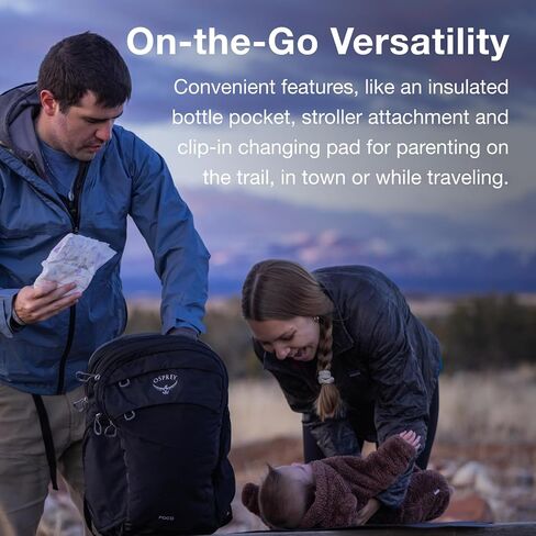 Osprey Poco Changing Backpack with Clip-in Changing Pad, Tan Concrete in Saudi Arabia