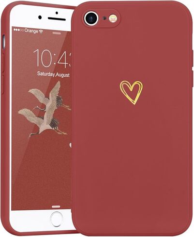 حافظة لهاتف iPhone SE 2022/2020، حافظة iPhone 8 iPhone 7 للنساء والفتيات، حافظة هاتف من السيليكون الناعم الواقي المقاوم للصدمات مع تصميم قلب لطيف، أزرق رمادي in Kuwait