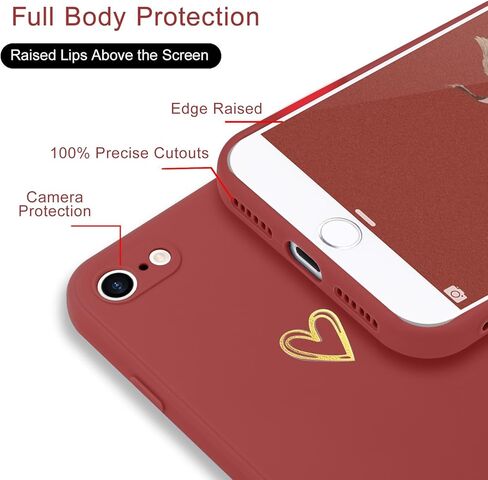 حافظة لهاتف iPhone SE 2022/2020، حافظة iPhone 8 iPhone 7 للنساء والفتيات، حافظة هاتف من السيليكون الناعم الواقي المقاوم للصدمات مع تصميم قلب لطيف، أزرق رمادي in Kuwait