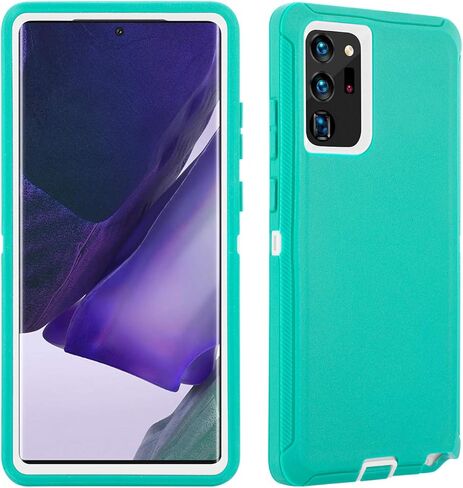 حافظة بمشبك حزام لهاتف Galaxy Note 20، حافظة متينة شديدة التحمل للحماية من السقوط، مقاومة للصدمات/السقوط/الغبار، غطاء متين من 3 طبقات لهاتف Samsung Galaxy Note 20 5G (أسود (مع مشبك حزام)) in Kuwait