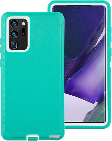 حافظة بمشبك حزام لهاتف Galaxy Note 20، حافظة متينة شديدة التحمل للحماية من السقوط، مقاومة للصدمات/السقوط/الغبار، غطاء متين من 3 طبقات لهاتف Samsung Galaxy Note 20 5G (أسود (مع مشبك حزام)) in Kuwait