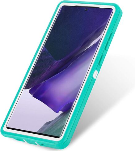 حافظة بمشبك حزام لهاتف Galaxy Note 20، حافظة متينة شديدة التحمل للحماية من السقوط، مقاومة للصدمات/السقوط/الغبار، غطاء متين من 3 طبقات لهاتف Samsung Galaxy Note 20 5G (أسود (مع مشبك حزام)) in Kuwait