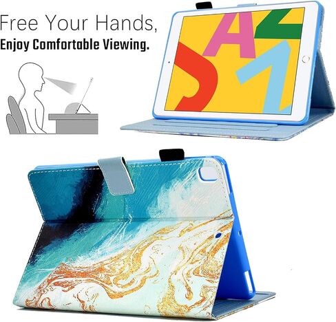 متوافق مع حافظة iPad 9.7 بوصة/حافظة iPad Air/iPad Air 2، حافظة Funut لجهاز iPad الجيل السادس 2018/iPad الجيل الخامس 2017، غطاء حماية بمحفظة جلدية فاخرة بحامل ذكي، فراشة أرجوانية in Kuwait