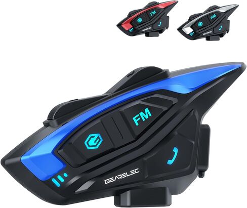 GEARELEC Motorcycle Helmet Bluetooth Headset【Deep Bass & Super-Noise-Reduction】Shark Pro Motorcycle Bluetooth Headset with Upgrade Hi-Fi Speakers, 2000M 8 Riders Motorcycle Intercom with Stereo Sound in Saudi Arabia