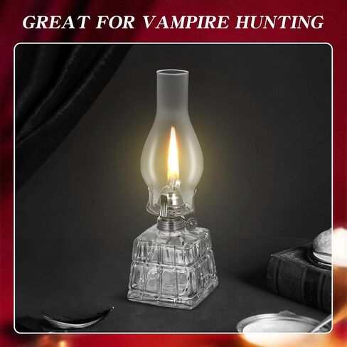 2 Pack Large Oil Lamp Square Kerosene Lamp Lantern Vintage Oil Lamps for Indoor Use Decorative Antique Clear Hurricane Lamp for Emergency Lighting in Saudi Arabia