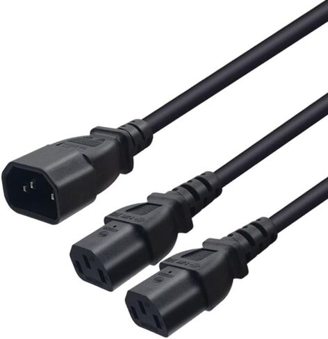 C14 إلى 2 X C13 Y كابل محول الطاقة الفاصل 10A 250V UPS PSU كابل تمديد. UPS Server C14 تحويل جهازين C13 تحويل جهازين في واحد (C14 إلى 2 X C13-0.3M) in Kuwait