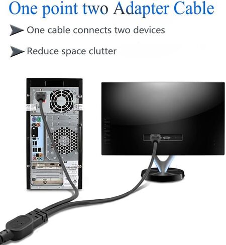 C14 إلى 2 X C13 Y كابل محول الطاقة الفاصل 10A 250V UPS PSU كابل تمديد. UPS Server C14 تحويل جهازين C13 تحويل جهازين في واحد (C14 إلى 2 X C13-0.3M) in Kuwait