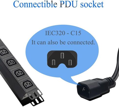 C14 إلى 2 X C13 Y كابل محول الطاقة الفاصل 10A 250V UPS PSU كابل تمديد. UPS Server C14 تحويل جهازين C13 تحويل جهازين في واحد (C14 إلى 2 X C13-0.3M) in Kuwait