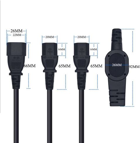 C14 إلى 2 X C13 Y كابل محول الطاقة الفاصل 10A 250V UPS PSU كابل تمديد. UPS Server C14 تحويل جهازين C13 تحويل جهازين في واحد (C14 إلى 2 X C13-0.3M) in Kuwait