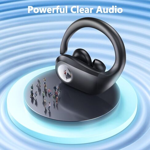 Wireless Earbuds Bluetooth Heaphones 48Hrs Playtime Ear Buds with Charging Case and LED Power Display IPX7 Waterproof Earphones for Sports Running Workout Laptop TV Black in Saudi Arabia