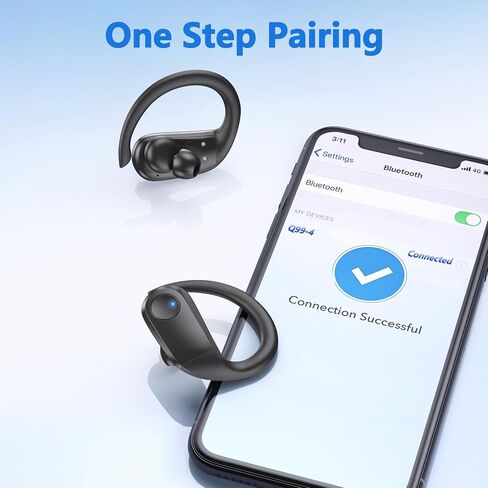 Wireless Earbuds Bluetooth Heaphones 48Hrs Playtime Ear Buds with Charging Case and LED Power Display IPX7 Waterproof Earphones for Sports Running Workout Laptop TV Black in Saudi Arabia