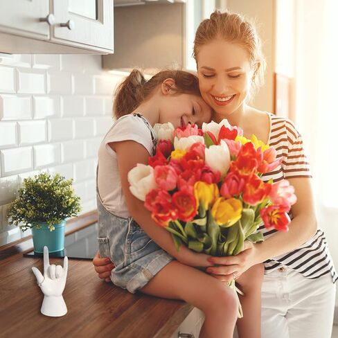 HOME SMILE حامل حلقة اليد - "Good Job""Thumb Up" علامة يد لغة الإشارة الأمريكية، تمثال مكتب منحوتة يد كلاسيكية، تمثال سيراميك 5.5 بوصة، هدايا عيد الميلاد للنساء أو الرجال in Kuwait