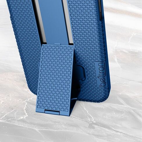 حافظة كومبو مع مشبك حزام لهاتف آيفون 13 برو ماكس، حافظة حماية مطاطية رفيعة للغاية وحافظة بمشبك حزام دوار مع مسند مدمج (أسود) in Kuwait