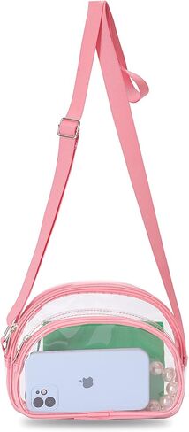 Higuyst Mini Clear Purse Stadium Approved, Small Clear Bags for Concert Festival Sports Events - Semicircular Black in Saudi Arabia