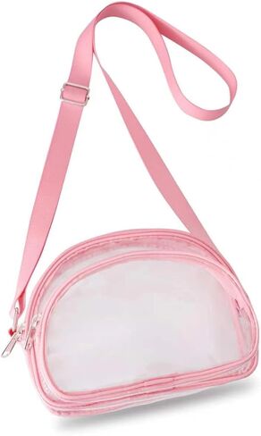 Higuyst Mini Clear Purse Stadium Approved, Small Clear Bags for Concert Festival Sports Events - Semicircular Black in Saudi Arabia