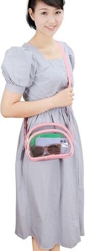 Higuyst Mini Clear Purse Stadium Approved, Small Clear Bags for Concert Festival Sports Events - Semicircular Black in Saudi Arabia